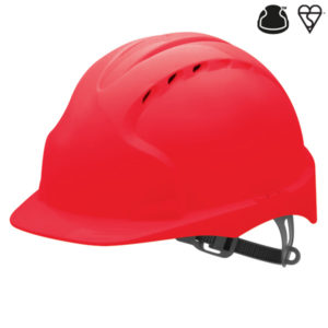 EVO®2 Safety Helmet with Slip Ratchet – Red – Vented