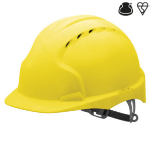 EVO®2 Safety Helmet with Slip Ratchet – Yellow – Vented