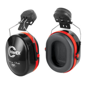 InterEX™ Helmet Mounted Ear Defender Black/Red