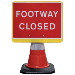 Portacone™ Sign Black Footway Closed