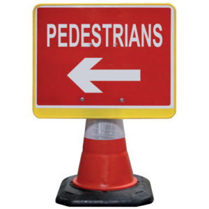 Portacone™ Sign Black Pedestrian Left