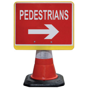 Portacone™ Sign Black Pedestrian Right