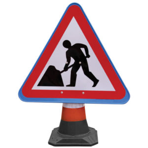 Portacone™ Sign Black Road Works