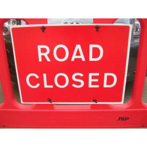 Road Closed Barrier Sign Pack of 10