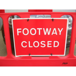 Footway Closed Barrier Sign Pack of 10