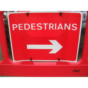 Pedestrians Right Barrier Sign Pack of 10