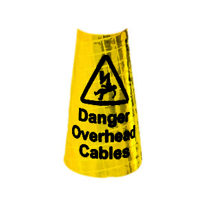 1M Yellow Sleeve Danger Overhead Cables